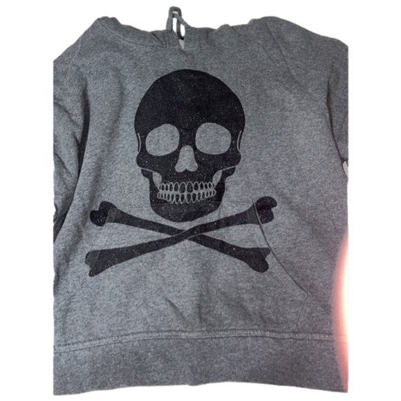 Hot Topic Tops - Grey skull hoodie